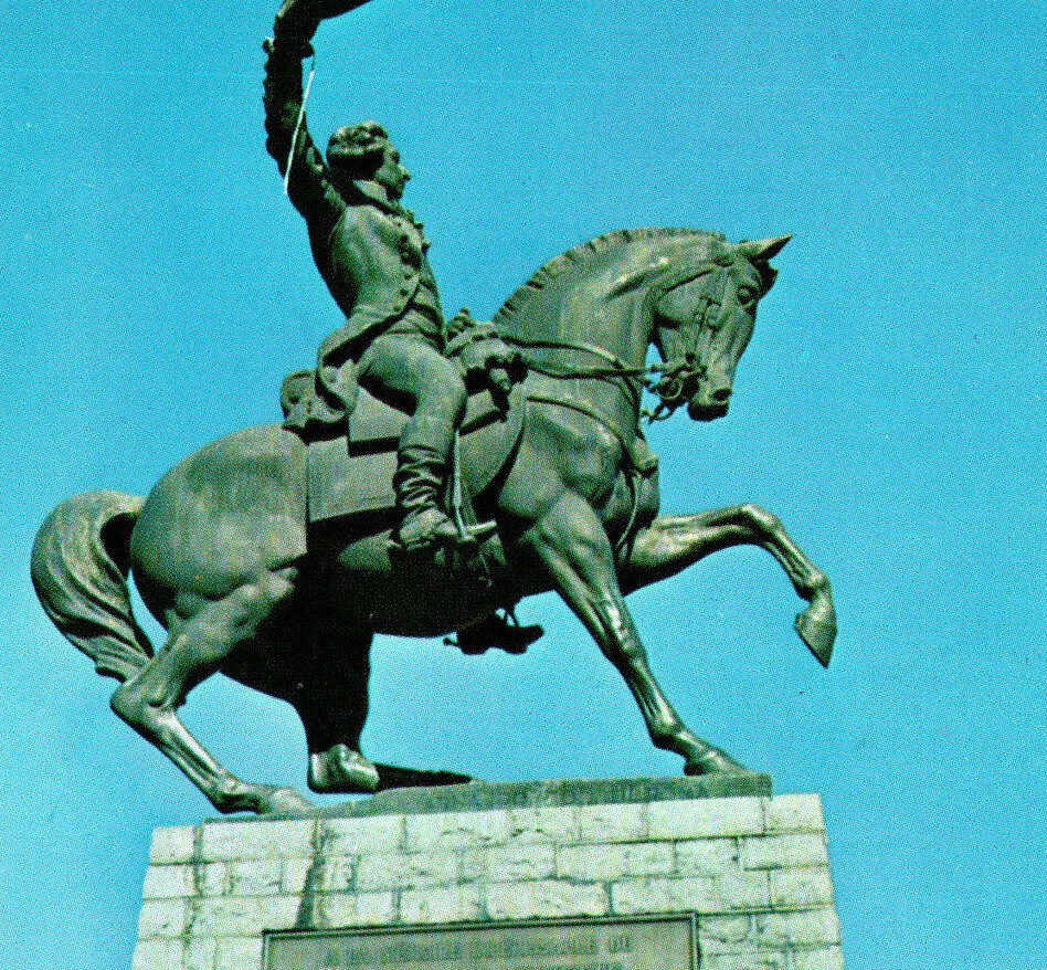 Statue of Marquis de Lafayette Square Monument Haverhill MA Vintage