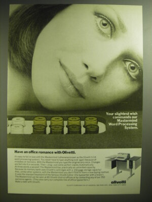 1974 Olivetti Mastermind S-14 Word Processing System Ad - Your slightest wish