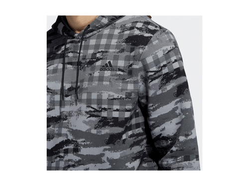 NWT MENS ADIDAS H59421 M PG PLAID REGULAR FIT  HOODIE BLACK SWEATSHIRTS $55 - Picture 5 of 5