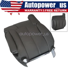 For 99-02 Chevy Silverado Driver Top Replacement Leather Seat Cover Dark Gray