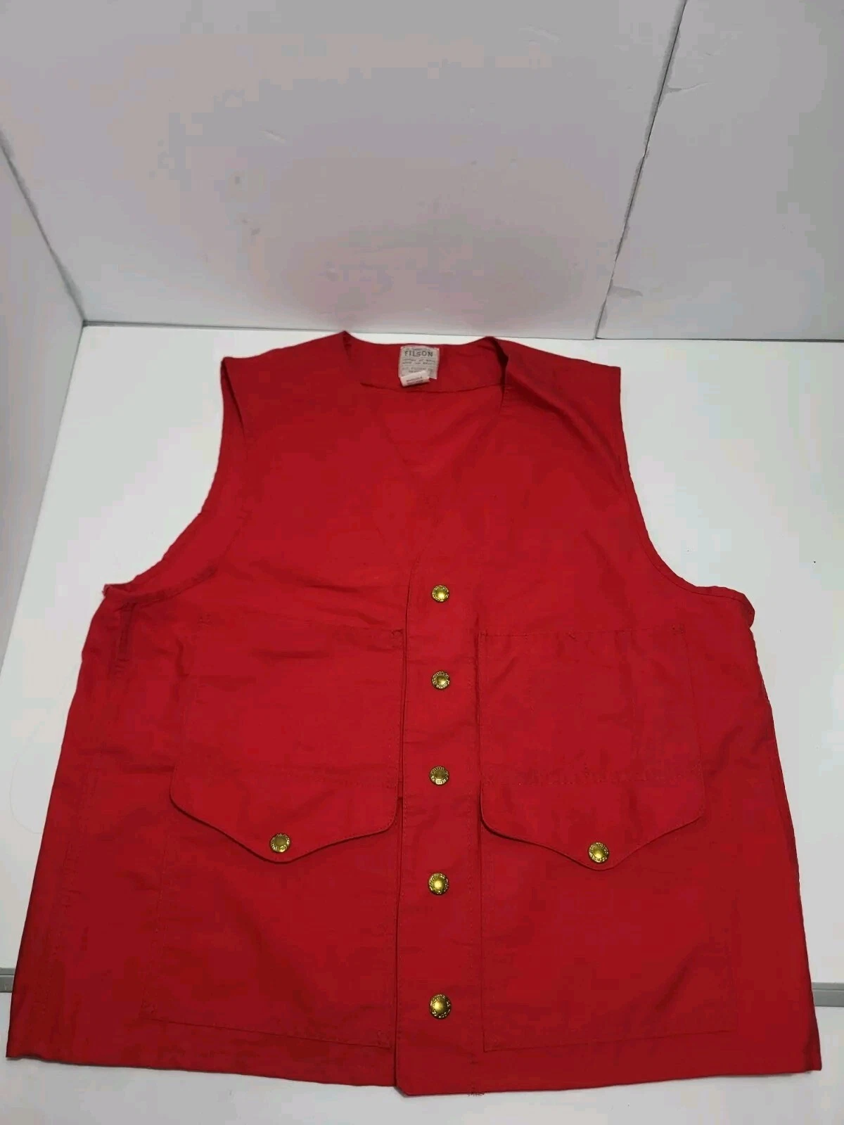 Rare Filson Vintage Red Fishing Hunting Vest Mens Size 40 Wow Nice Minty