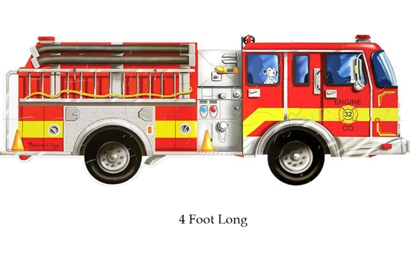 Rompecabezas de piso de camión de bomberos gigante Melissa & Doug 24 piezas 48"x18" 3+ Foto 2 de 4