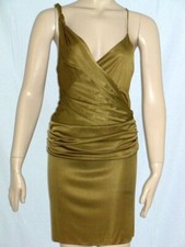 298 NWT Sz 4 BLACK HALO Green Shimmer Cocktail Dress Surplice Bodycon New