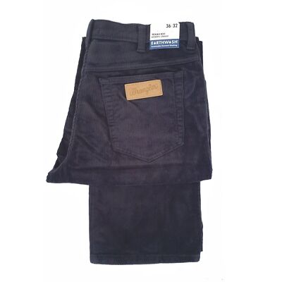 MENS WRANGLER TEXAS REGULAR ZIP FLY JUMBO CORD PANTS CORDUROY JEANS DARK  BLUE UK