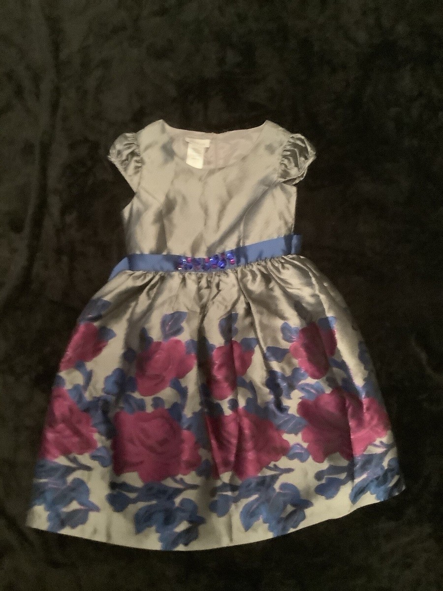 bonnie jean purple floral dress Bonnie Jean Girls Special Occasion Dress Size 12 Gray Blue Purple Floral  Bling