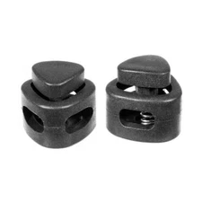 PARACORD PLANET Triangle Cord Lock  2 Hole 6 mm  Black  Multiple Pack Options