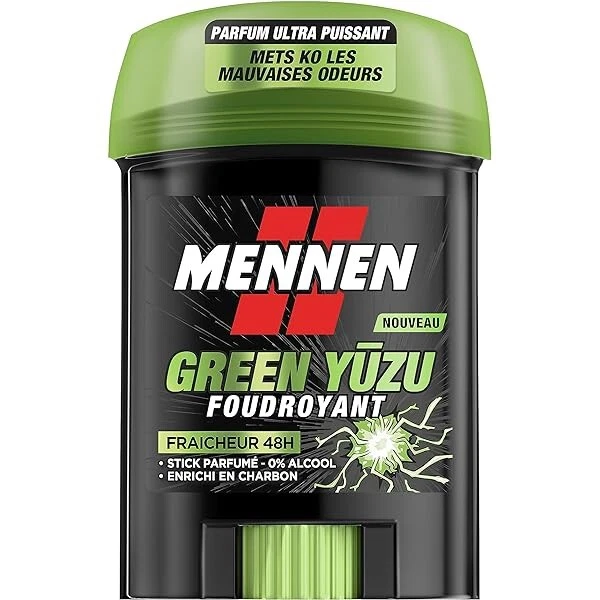 Lot de 3 déodorants stick MENNEN ( 60 ml x 3) Green Yuzu Foudroyant - Photo 1/1