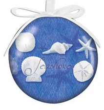 Ornament Ball Blue Water Shells 857-68