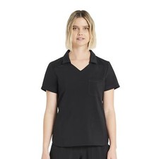 Scrubstar Women's Antimicrobial Premium Performance Collar Top Black XS