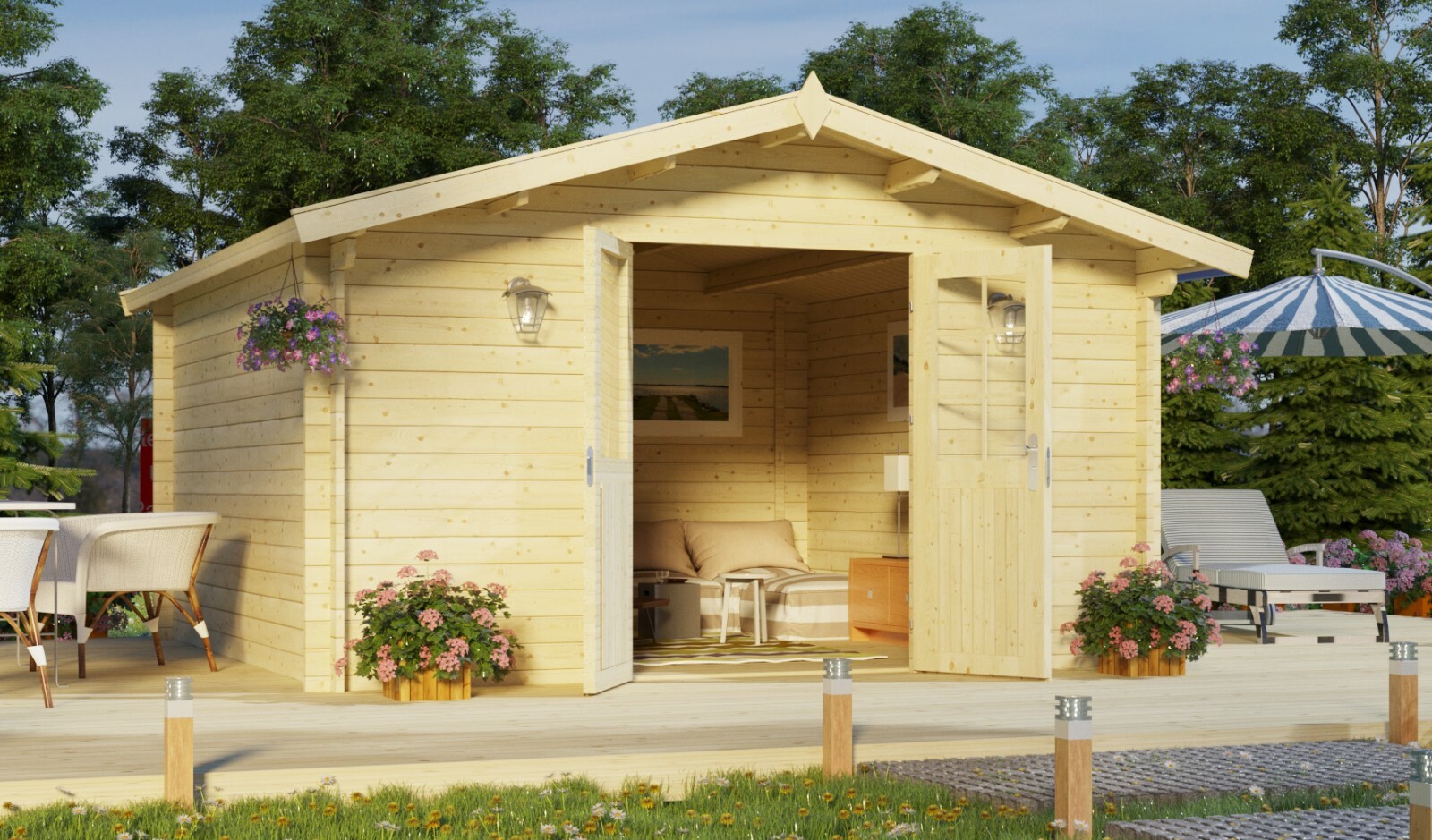 Aktion Gartenhaus Dresden Ca 400 X 400 Cm 34 Mm Blockhaus Ebay