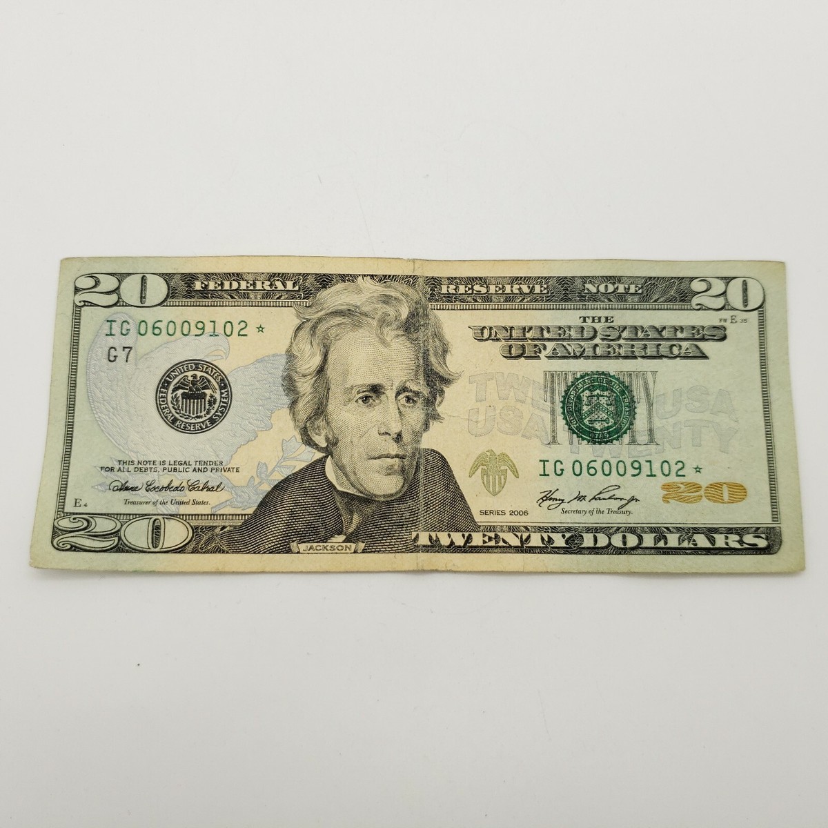 2006 Twenty Dollar $20 Bill Federal Reserve Star Note Chicago