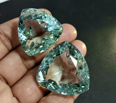 180 Ct 2 PCS Natural Trillion VVS Aquamarine Topaz EGL Certified Gemstone Lot