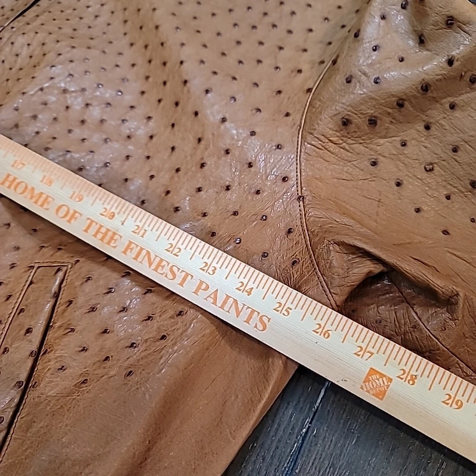 Chaqueta de bombardero Bernini genuina de avestruz para hombre talla grande Foto 2 de 4