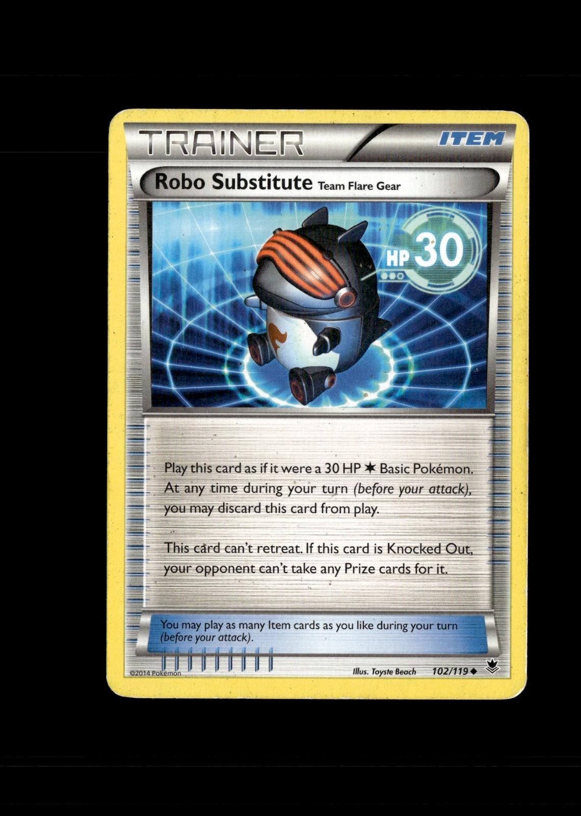 Robo Substitute Team Flare Gear 102/119 Uncommon Phantom Forces Pokemon LP