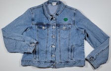 Girl Scouts 2x Juniors Youth Denim Jacket Logo Long Sleeve Crop Mid