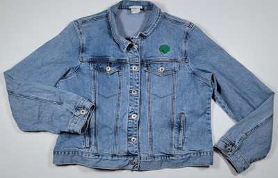 Girl Scouts 2x Juniors Youth Denim Jacket Logo Long Sleeve Crop Mid     