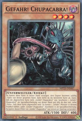 YuGiOh Gefahr! Chupacabra! MP25-DE447 Common Deutsch Neu 1st