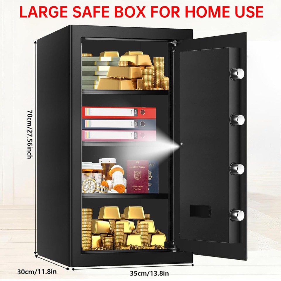 6.0 Cub Large Home Safes Water and Fireproof, Anti-Theft Fireproof Safe ...