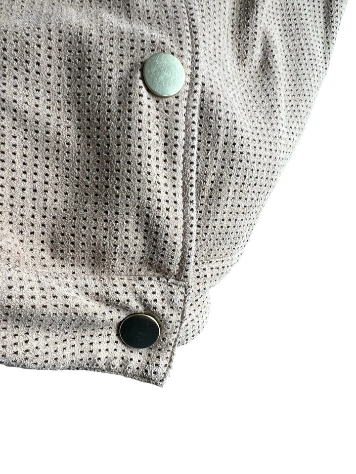 Chaqueta Chico's Talla 1 M 8/10 Bronceado Brien Blazer Moto Snap Frontal Imitación Gamuza Elastizada Foto 4 de 4