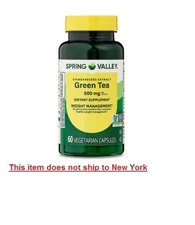 Spring Valley Green Tea Extract Vegetarian Capsules 500 mg 60 Count