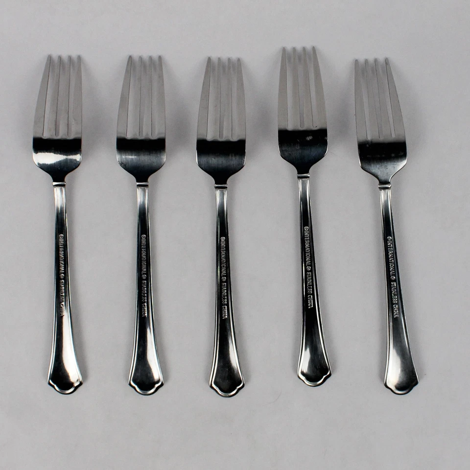 Lot Of 5 Pfaltzgraff Capri Frost (Stainless) Flatware Individual Salad Forks - Image 2 of 4