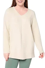 Denim & Co. Women's Ottoman Tunic w/ Seam Details New Stone