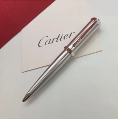 Cartier Silver Palladium Ballpoint Pen Luxury Writing Instrument