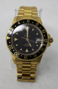 Authentic Zodiac GMT Professional 806.25.06 Gold Plated Quartz 39mm Divers Watch Parts/Rep