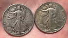 1945 Walking Liberty Silver Half Dollars (two)