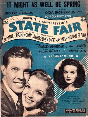 It Might As Well Be Spring Vintage Sheet Music from ''State Fair'' 1945