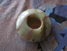 Bärbel Klaus Drexel Edelstein Teelicht Kerzen Halter Onyx hellgrün braun 280 g