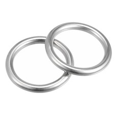 2pcs 316 Stainless Steel Round Ring Welded O-Rings 50mm 1.97" ID 8mm Thick