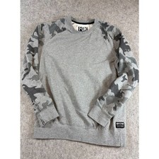 Sudadera Fox Racing Para Hombres M Calce Ajustado Mangas Camufladas Cuello Redondo Moto Ropa de Calle Y2K