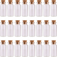 24PCS 10Ml Glass Bottles Mini Vials with Cork Stoppers for DIY Decoration and We
