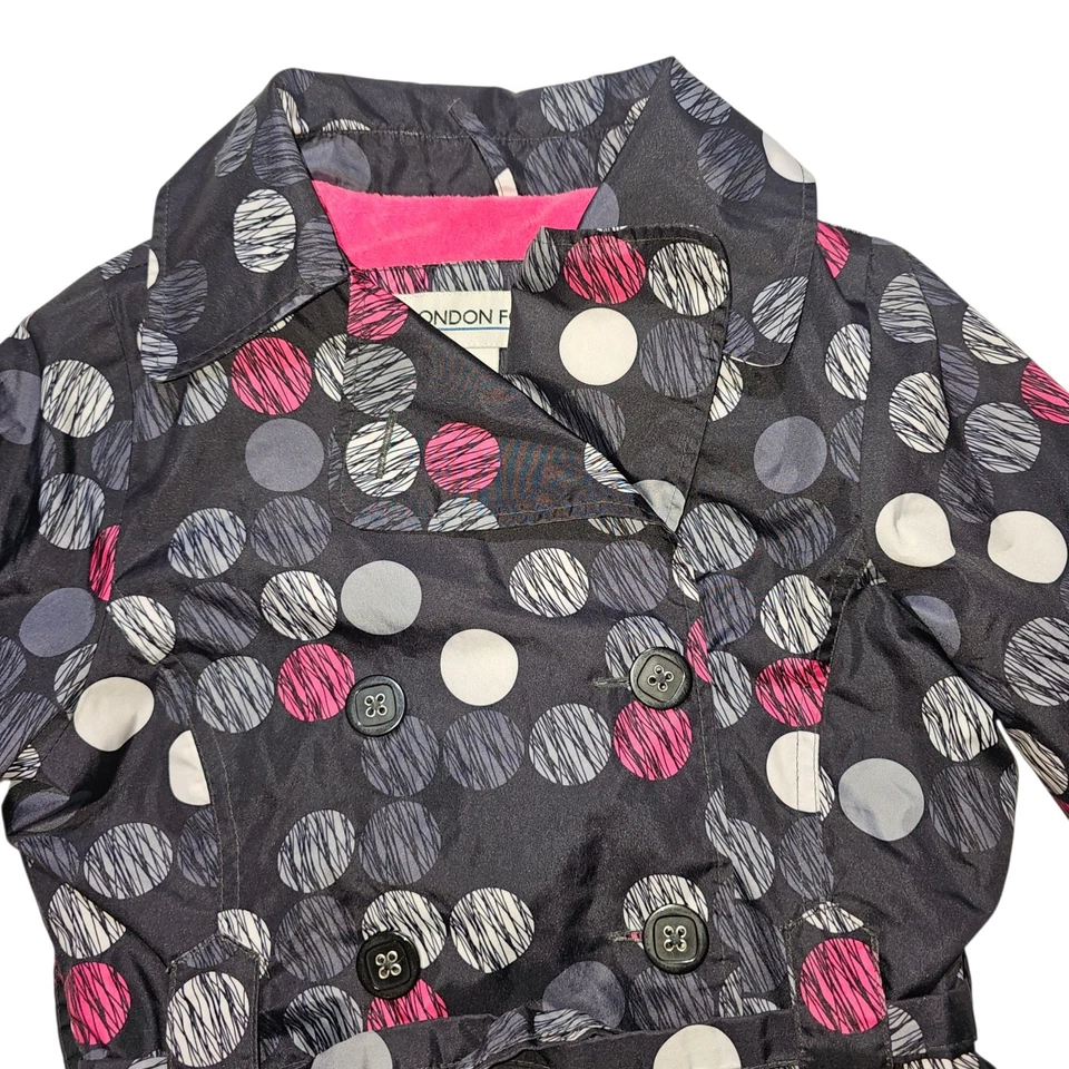 Gabardina de lluvia London Fog para niñas con capucha forrada de lana talla 8 Foto 3 de 4