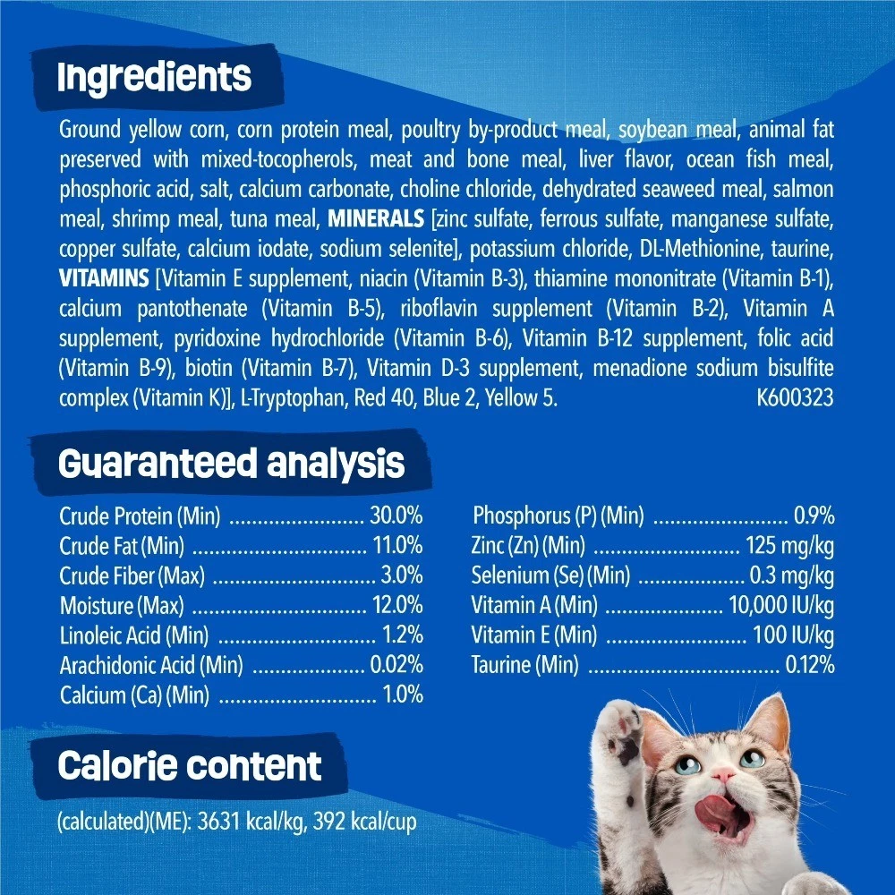 Dry Cat Food Seafood Sensations With Salmon, Tuna, and Shrimp Flavors, 30 lb Bag - thumbnail 6