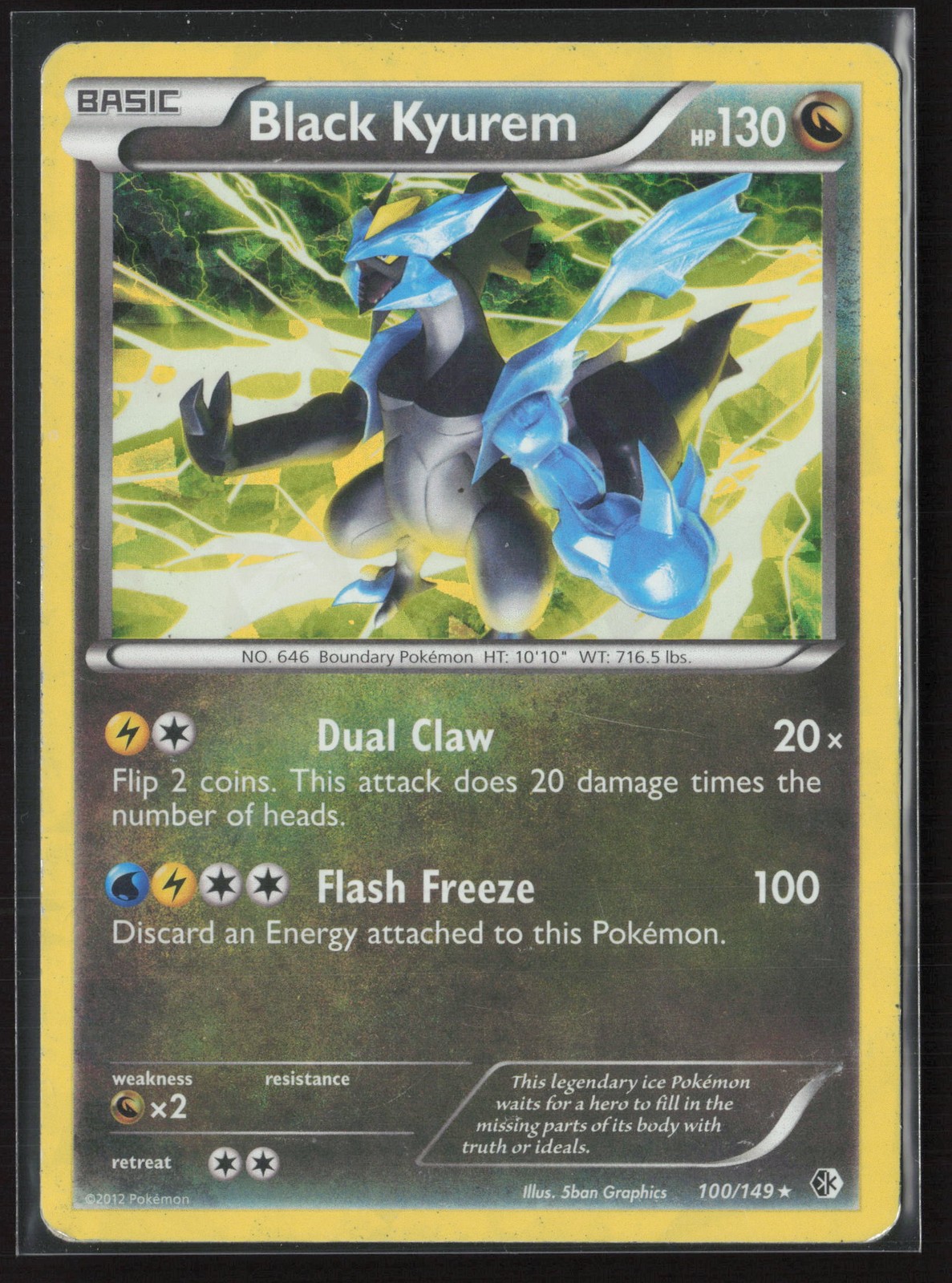 Black Kyurem - (BW Boundaries Crossed) Holo Rare 100/149 MP Pokemon Card
