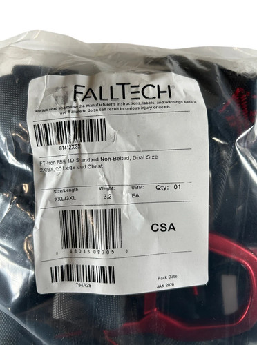 FallTech 81412X3X FT-Iron 1D Ganzkörpergeschirr ohne Gürtel 2XL/3XL - Bild 4 von 4