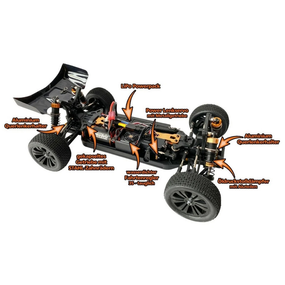 DF-Models 3165 SpeedRacer 5 Buggy - brushless RTR 2,4GHz - inkl. Akku / Lader - Bild 4 von 4