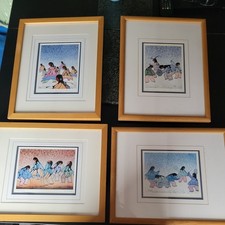 4 X Cecil Young Fox Mounted and Framed Prints.  2 x landscape and 2 x portrait.