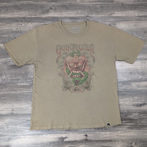 Quiksilver, Vtg Quiksilver 90s Single-Stitch Surf Skate Tee Monster Snake Graphic L