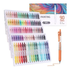 Retractable Acrylic Gel Pens for Coloring, 90 Colors Click Acrylic Paint Pens...