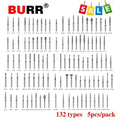 50 Stück 132 Typen Dental-Diamantbohrer für Hochgeschwindigkeits-Handstück FG1.6