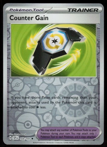 Counter Gain 169/191 Uncommon Surging Sparks Pokemon Reverse Holo Near Mint