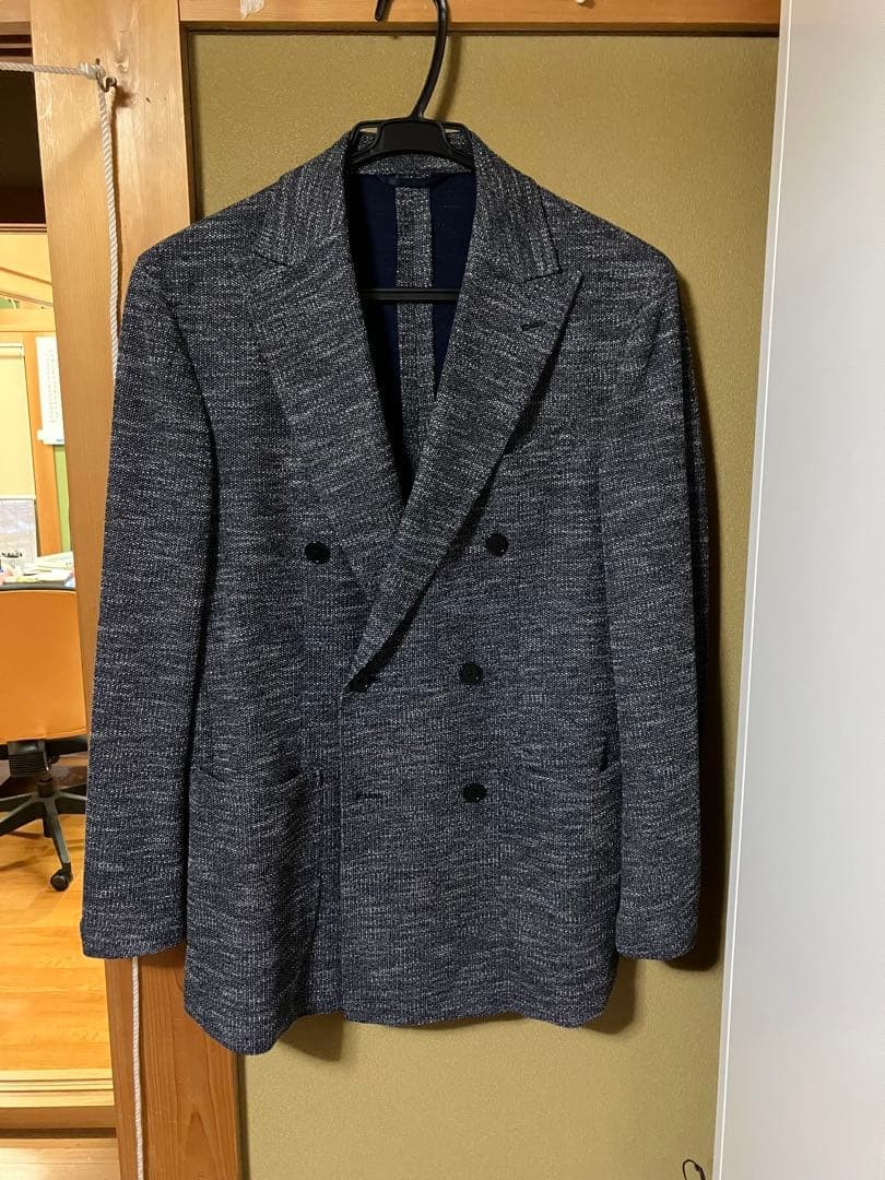 UNIVERSAL LANGUAGE Blue Jersey Double Jacket Size… - image 1