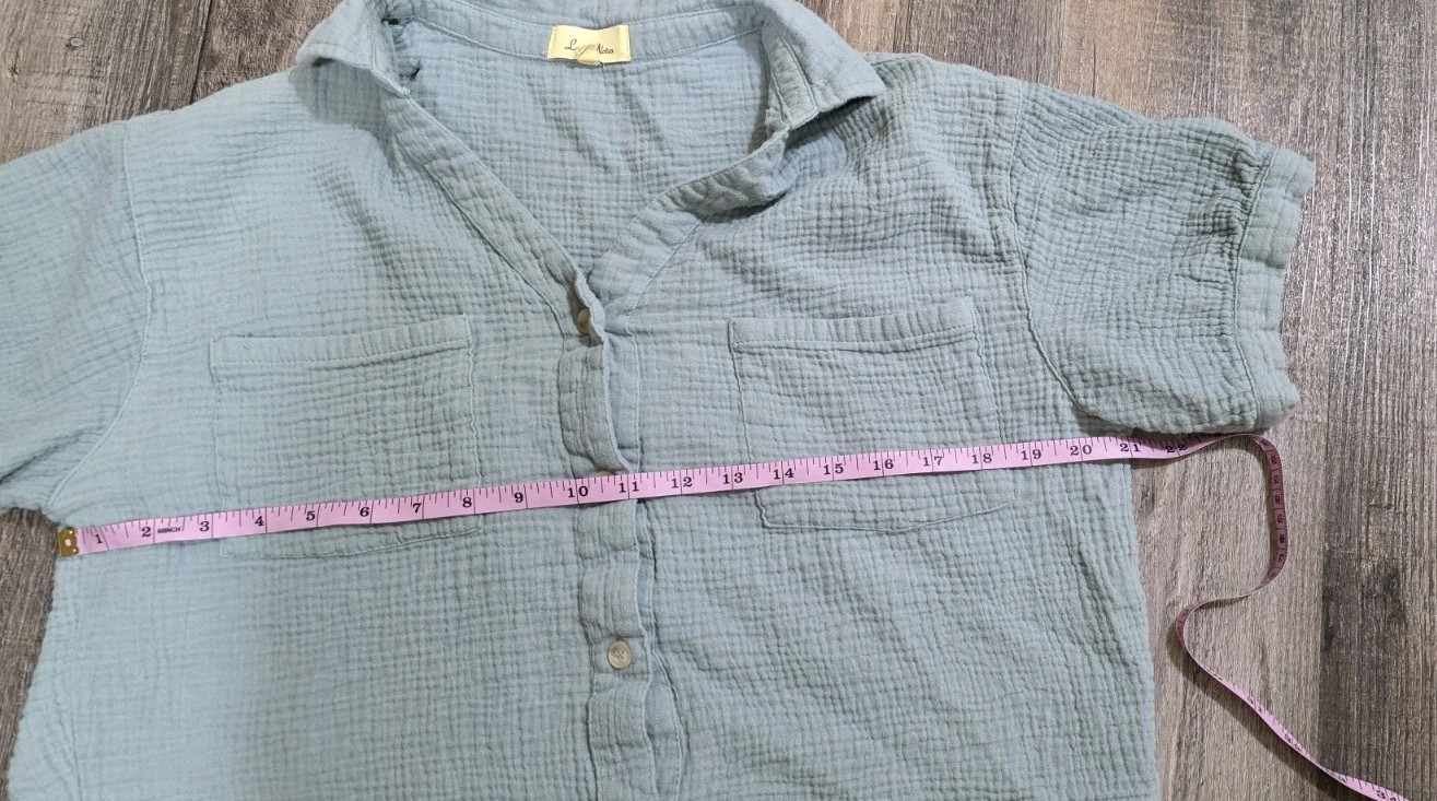 Love Notes 100% Cotton Button Down Soft Waffle Kn… - image 8