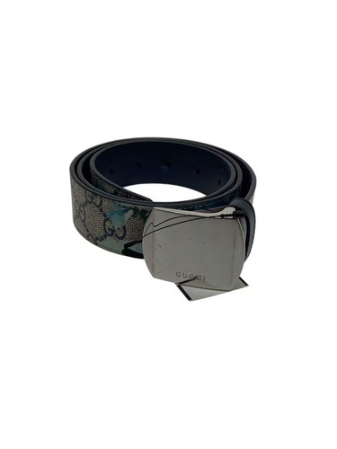GUCCI Belt 34 Multicolor Leather All-over Pattern Women's