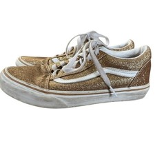 Vans Gold Glitter Sneakers Youth Sz 5 Skater Girly Glam