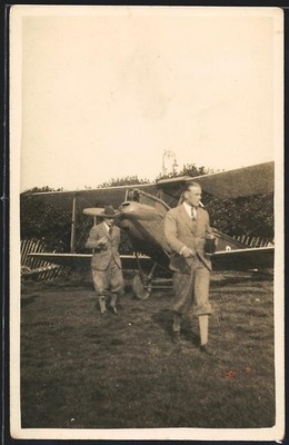 Fotografie Paignton, Flugzeug-Pilot Aviator Sir Alan John Cobham mir Flugzeug i 