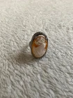 SILVER TONE SHELL CAMEO WOMAN'S RING